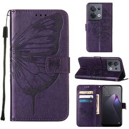 Mobigear Butterfly OPPO Reno 8 5G Hülle Klapphülle Geldbörse - Lila