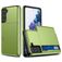 Mobigear Card Samsung Galaxy S21 Plus Hülle Hardcase Backcover Stoßfest mit Kartenhalter - Grün