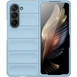 Mobigear Bumpy Samsung Galaxy Z Fold 5 Hülle Flexibles TPU Backcover - Blau