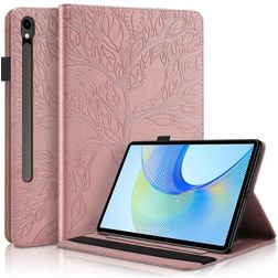 Mobigear Tree Samsung Galaxy Tab S10 FE Plus Hülle Klapphülle + Stifthalter - Roségold