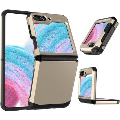 Mobigear Non-slip Armor Samsung Galaxy Z Flip 5 Hülle Hardcase Backcover Stoßfest - Gold