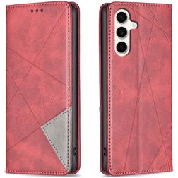 Mobigear Rhombus Slim Samsung Galaxy S23 FE Hülle Klapphülle - Rot