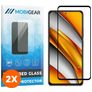 Mobigear Premium POCO F3 Panzerglas Gehärtetes Glas Displayschutz - Hüllenfreundlich - Schwarz (2er Pack)