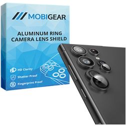 Mobigear Single Samsung Galaxy S23 Ultra Panzerglas Gehärtetes Glas Kameralinsen Schutz - Hüllenfreundlich - Schwarz
