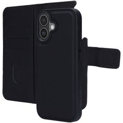 Mobiparts iPhone 17 Hülle Echtes Leder Abnehmbare 2in1 Klapphülle Geldbörse - Schwarz