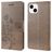 Mobigear Flowers iPhone 14 Hülle Klapphülle Geldbörse - Grau