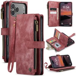 CaseMe C30 iPhone 17 Pro Hülle Klapphülle Geldbörse - Rot