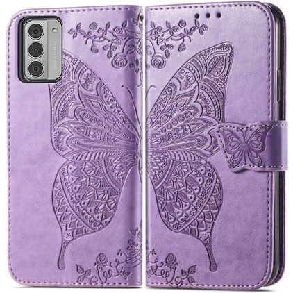 Mobigear Butterfly Nokia G42 Hülle Klapphülle Geldbörse - Lila