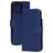Mobiparts Wallet iPhone 16 Pro Max MagSafe Hülle Echtes Leder Klapphülle Geldbörse - Blau