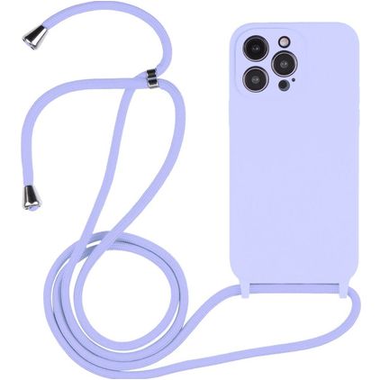 Mobigear Lanyard iPhone 14 Pro Silikon Handykette - Lila