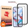 GrizzlyCoat Easy Fit iPhone 15 Pro Max Panzerglas Gehärtetes Glas Displayschutz - Hüllenfreundlich + Applikator - Schwarz (3er Pack)