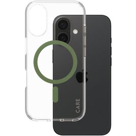 CARE by PanzerGlass Flagship iPhone 16 MagSafe Hülle Hardcase Backcover - Transparent / Grün