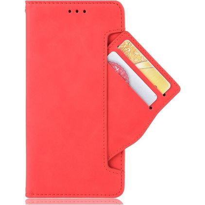 Mobigear Slide Wallet POCO F4 GT Hülle Klapphülle Geldbörse - Rot