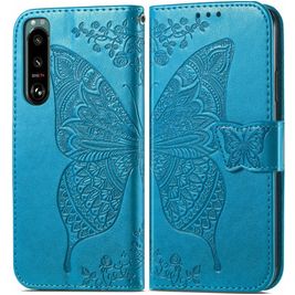 Mobigear Butterfly Sony Xperia 5 IV Hülle Klapphülle Geldbörse - Blau