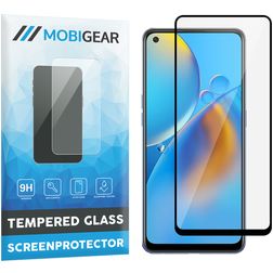Mobigear Premium OPPO A74 4G Panzerglas Gehärtetes Glas Displayschutz - Hüllenfreundlich - Schwarz