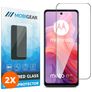 Mobigear Premium Motorola Moto E14 Panzerglas Gehärtetes Glas Displayschutz - Hüllenfreundlich - Schwarz (2er Pack)