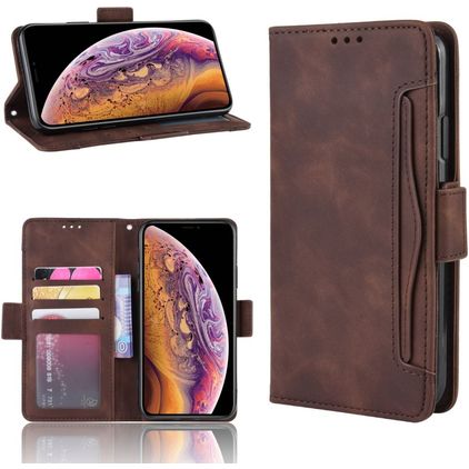 Mobigear Slide Wallet iPhone 11 Hülle Klapphülle Geldbörse - Braun