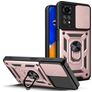 Mobigear Armor Ring Cam Slide Xiaomi Redmi Note 11 4G Hardcase Backcover Shockproof mit Ringhalter und Kamera-Slider - Roségold