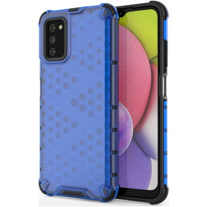 Mobigear Honeycomb Samsung Galaxy A03s Hülle Hardcase Backcover Stoßfest - Blau