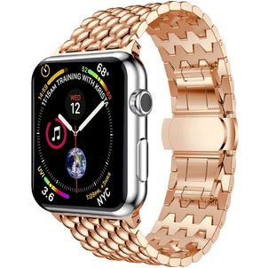 Mobigear Dragon Edelstahl Apple Watch Armband Faltschließe - 49/46/45/44 mm - Roségold