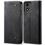 Mobigear Ranch Motorola Moto E14 Hülle Klapphülle Geldbörse - Schwarz