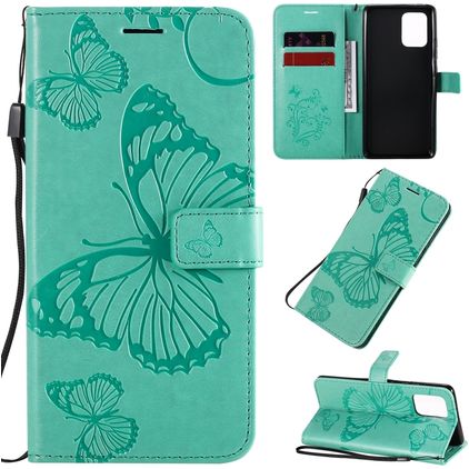 Mobigear Butterfly Samsung Galaxy S10 Lite Hülle Klapphülle Geldbörse - Türkis