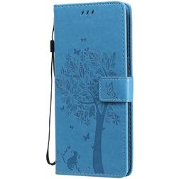 Mobigear Tree LG V60 ThinQ Hülle Klapphülle Geldbörse - Blau