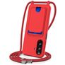 Mobigear Lanyard Card Samsung Galaxy A57 Silikon Handykette mit Kartenhalter - Rot