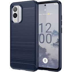 Mobigear Brushed Slim Nokia X30 Hülle Flexibles TPU Backcover - Blau
