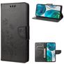 Mobigear Flowers Motorola Moto G82 Hülle Klapphülle Geldbörse - Schwarz