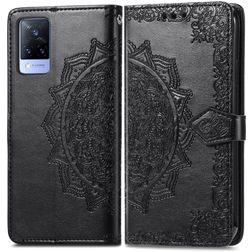 Mobigear Mandala Vivo V21 Hülle Klapphülle Geldbörse - Schwarz