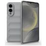 Mobigear Bumpy Samsung Galaxy S25 Edge Hülle Flexibles TPU Backcover - Grau