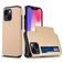 Mobigear Card iPhone 15 Hülle Hardcase Backcover Stoßfest mit Kartenhalter - Gold