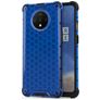 Mobigear Honeycomb OnePlus 7T Hülle Hardcase Backcover Stoßfest - Blau
