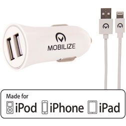 Mobilize Dual USB Autoladegerät Apple Lightning 1 m 24W - Weiß