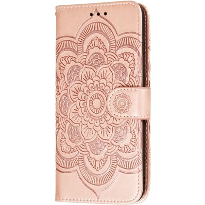 Mobigear Mandala LG K50s Hülle Klapphülle Geldbörse - Roségold