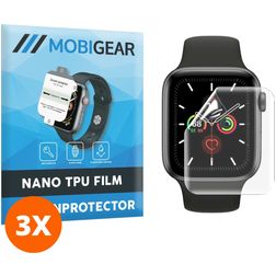 Mobigear Apple Watch - 44 mm Hydrogel TPU Displayschutz - Hüllenfreundlich (3er Pack)