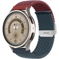 Mobigear Braided Dual Nylon Smartwatch Armband Klappschließe - 20-mm-Universalanschluss - Blau / Rot