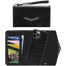 Mobilize Elegant Magnet iPhone 12 Pro Max Hülle Abnehmbare 2in1 Clutch - Black Croco