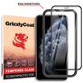GrizzlyCoat Easy Fit iPhone XS Panzerglas Gehärtetes Glas Displayschutz - Hüllenfreundlich + Applikator - Schwarz