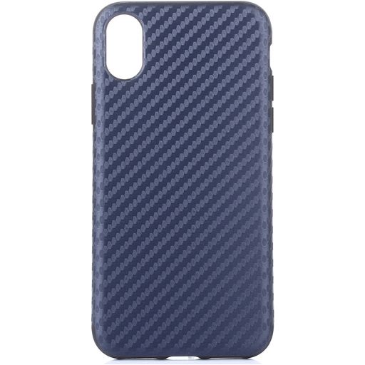 Mobigear Racing iPhone XS Hülle Flexibles TPU Backcover - Blau
