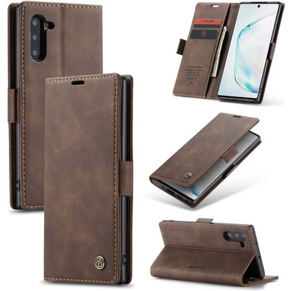 Caseme 013 Samsung Galaxy Note 10 Hülle Klapphülle Geldbörse - Braun