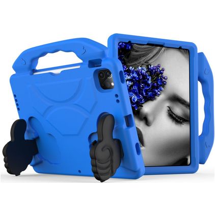 Mobigear Thumbs Up iPad Air 5 (2022) Tablet Hülle für Kinder mit Tragegriff - Blau