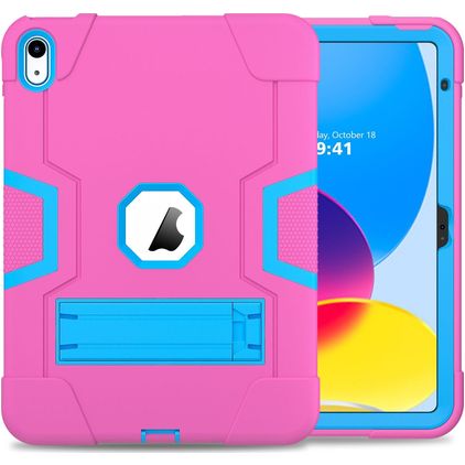 Mobigear ShieldStand iPad 11 (2025) Hülle Kunststoff,Silikon Backcover + Ständer - Blau / Magenta