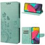 Mobigear Flowers Samsung Galaxy M53 Hülle Klapphülle Geldbörse - Grün