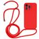 Mobigear Lanyard iPhone 15 Pro Silikon Handykette - Rot