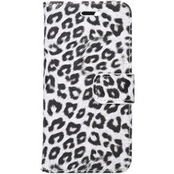 Mobigear Leopard iPhone SE (2020) Hülle Klapphülle Geldbörse - Weiß