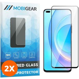 Mobigear Premium HONOR 50 Lite Panzerglas Gehärtetes Glas Displayschutz - Hüllenfreundlich - Schwarz (2er Pack)