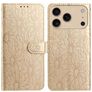Mobigear Flowers iPhone 17 Pro Max Hülle Klapphülle Geldbörse - Gold