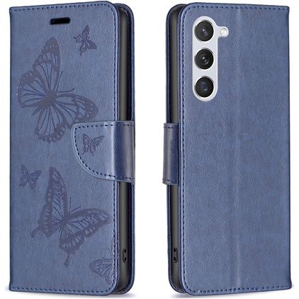 Mobigear Butterfly Samsung Galaxy S24 Hülle Klapphülle Geldbörse - Blau